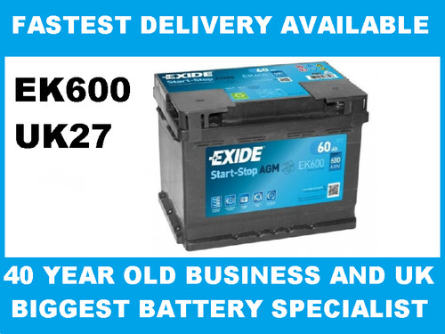 Exide 027 agm car van - exide,